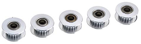 5x GT2 Zahnriemenscheibe 20 Zähne Welle 5mm Innere Bohrung 18x9 mm Silber