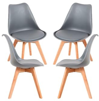 Regalos Miguel - Pack 4 Sillas Synk Basic - Gris Oscuro
