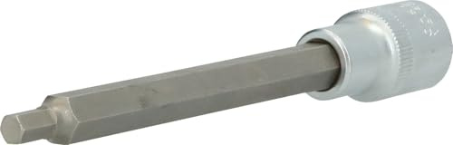 BRILLIANT TOOLS BT022881 1/2 Inch Hex Socket Bit Socket, 140 mm Long, 6 mm [Powered by KS Tools]