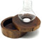 Gedeko Holzdose mit Windlicht Teelichthalter mit Glas Holzschachtel mit Deckel Braun Oval Rund