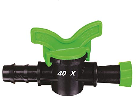Uzman 40 x 16 mm, rubinetto a goccia, valvola a sfera, valvola a sfera (rubinetto a goccia da 16 mm), irrigazione da giardino, tubo da giardino