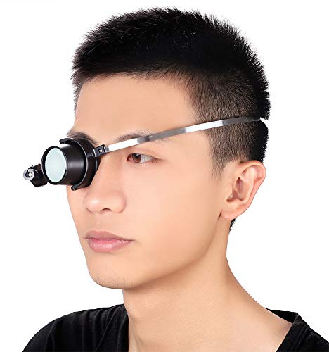 15X Loupe avec LED Lampe Loupe de Tête Serre-tête Monoculaire Horloger Réglable Loupes Grossissantes Magnifier Portable pour Lecture Réparation Montre Bricolage Bijoutier Exploration