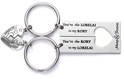 LParkin Gilmore Mädchen-Merchandise-Geschenk für Mutter und Tochter, Schmuck mit Aufschrift You Are The Lorelai to My Rory, Schlüsselanhänger-Set, gebrochenes Herz