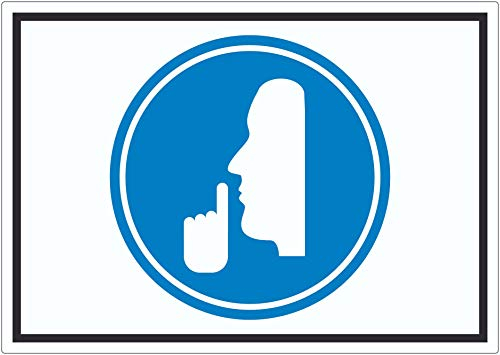 Ruhe bitte Symbol Aufkleber A9 (37x52mm)