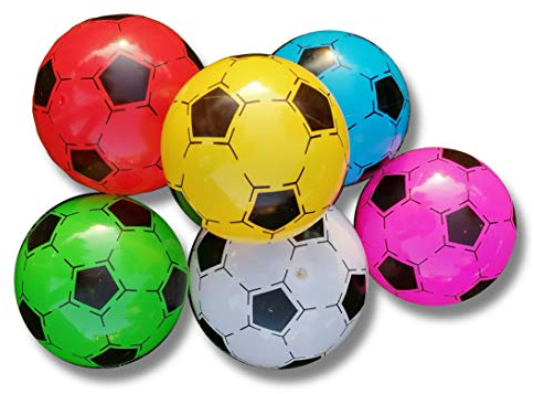 STUWU 4X Kunststoffball 20cm inkl. Ballnadel Fussball Wasserball Gymnastikball versch. Farben