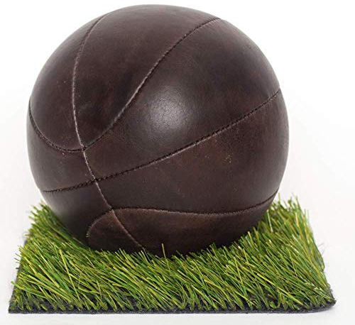 Balldesigner – Vintage-Basketball – echtes Rindsleder – Premium-Qualität – 8 Handgenähte Paneele – personalisierbar auf Ihren Vornamen – Dunkelbraun – Größe 7 (ø21 cm)