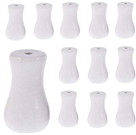 APUXON 20pcs White Wood Tassel for Window Blinds White Cord Knobs Wooden Hanging Ball Pulls for Curtain Craft