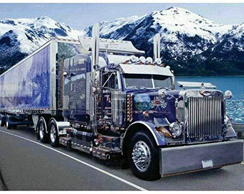 OAOQ DIY 5D Diamant Malerei Kits Malen Nach Zahlen Voll Runde Diamond Painting Kreuzstich Bilder Arts Craft Winter LKW Landschaft Für Home Wand-Decor 30X40Cm（11,8 X 15,7 Zoll）