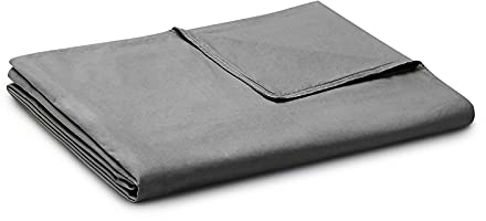 BB BLINBLIN Weicher und atmungsaktiver Bettbezug für Gewichtsdecken, 152,4 x 203,2 cm, dunkelgrauer Aufdruck