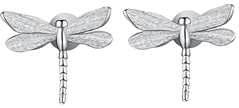 ✦ Geschenke für Frauen ✦Springlight Ohrringe Silber 925 Ohrstecker Süße kleine Libelle Ohrstecker Ohrringe Handmade: Ohrringe Schmuck Damen Jugendweihe Geschenke Mädchen.(Silber)