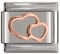 Italian Charms Rose Gold Letter A-Z Charm Link fits all 9mm Bracelet - UK stock (Rose Double Heart)