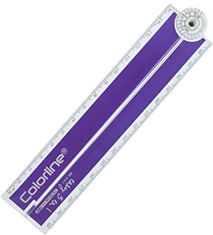 Regla Plegable Easy 3 en 1 - Regla 30 cm, Medidor de Ángulos Transportador fácil de llevar y guardar. (Morado)