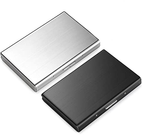 YATEICBC 2-teiliger ultraleichter Aluminium-Visitenkartenhalter, RFID-Kreditkartenhalter, Aluminium-Kreditkartenetui, elegante Reisegeldbörse – Ausweis, Damen und Herren