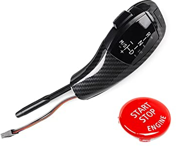 FINMOKAL Kohlefaser Automatischer LED Schaltknauf Schalthebel Für BMW E46 E60 E61 Teil