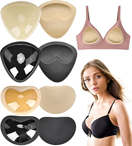 MATORD 4 Paia Imbottiture Autoadesive Reggiseno Inserti Reggiseno Push Up, Coppe per Reggiseno Impermeabile Rilievi del Reggiseno Rimovibili per Lo Sport Reggiseno del Bikini Top Costume da Bagno.