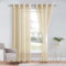 DWCN 2er Set Sheer Voile Vorhänge mit Ösen Transparente Gardinen mit Vorhang-Krawatten für Wohnzimmer, Beige, 280x140cm(HxB)
