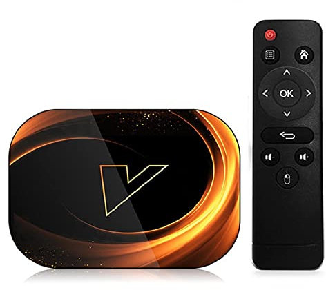 AMITVA Android TV Box 9.0, 4GB RAM 128GB ROM Amlogic S905X3 Quad-Core Cortex-A53 BT4.0 2.4Ghz / 5.0Ghz Soporte WiFi 8K / 4K Ultra H.265 Smart Set-Top TV Box,4gb+128gb