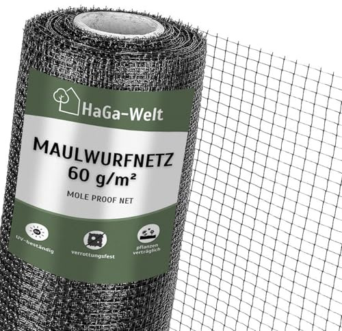HaGa Maulwurfnetz - 2m x 25m - Schutznetz gegen Maulwurf - effektives Maulwurf vertreiben unter Rasen & Rollrasen - Tierfreundlicher Maulwurf Vertreiber & Maulwurfschreck