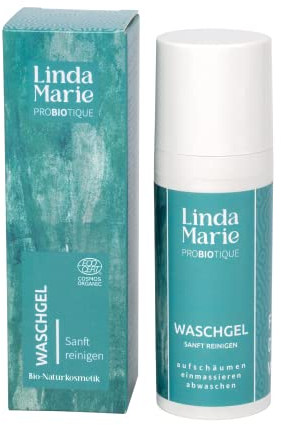Linda Marie Probiotique Waschgel – Sanfte Gesichtsreinigung mit Jojobaöl, Sandelholz & Rosmarinextrakt – Naturkosmetik für empfindliche Haut – Vegan & ECOCERT zertifiziert