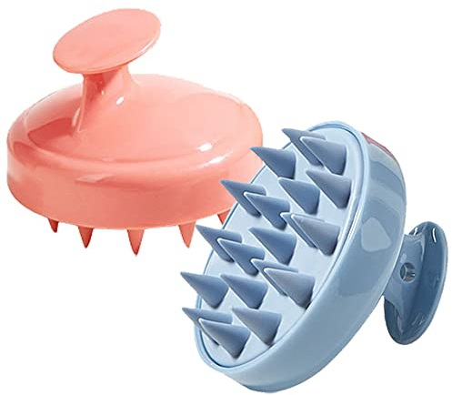 Haar Massagebürste 2Pcs, Silikonkamm Pflege Haarwurzel für Peeling und Kopfmassage Verwendet Werden, Kopfhaut Massagebürste, Shampoo Bürste Stimuliert das Haarwachstum (Blau)