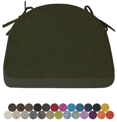 Lsjoaw 1 Stück Stuhlkissen Sitzkissen Stuhl 40X38X38X5 Sitzpolster mit Bindeband Rutschfestes Zierkissen Gartenkissen Halbrund Auflage für Stühle Indoor/Outdoor Sitzauflage,Dark Grey