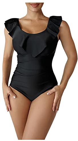 Singular-Point Swimsuit Cover Ups for Women 1 Piece Swimsuit with Shorts Swimwear with Bra Support Cup Sizes Swimsuit Ladies Size 14 One Piece Bikini Swimsuit Black