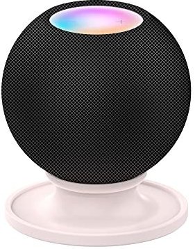 KUTEWEU Silikon Base Anti-Rutsch-Pad, 2 in1 Homepod schützende Basis Desktop Stand Mount Base Pad Halter kompatibel mit HomePod/HomePod Mini Lautsprecher-Tisch-Halter stoßfest Untersetzer (Rosa)