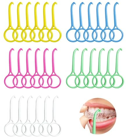 SKHAOVS 30 Stück Aligner Entfernungswerkzeug, Entferner für Unsichtbare Zahnspangen, Aligner Removal Tool Zahnspange Haken Zahnspange Entferner für Unsichtbare Zahnspangen, Mundpflege (5 Colors)