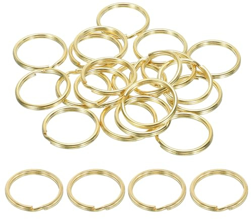 PATIKIL Messing O-Ring, 20 Stück 30mm Durchmesser Messing Rundring Kreis Schlüsselanhänger Haken für Lederhandwerk Geldbörse Tasche