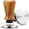 KAOTPO Kaffee Tamper 53mm mit 30lbs Anpressdruck, Griff aus Naturholz(Dalbergia cochinchinensis Pierre - Latein Sprache), Espresso Tamper mit Base Ripple Edelstahl 18/8(304) (53mm-Base Ripple)