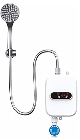 HINOPY Chauffe-eau électrique instantané sans réservoir 3500 W 220 V avec pommeau de douche pour salle de bain et douche