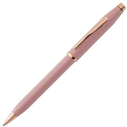 CROSS Century II AT0082-164 Twist-Action Lacquer Ballpoint Pen with Rose Gold Plated Appointments, includes Premium Gift Box and Black Cartridge, Medium Point, 1 Pack, Smoky Pink