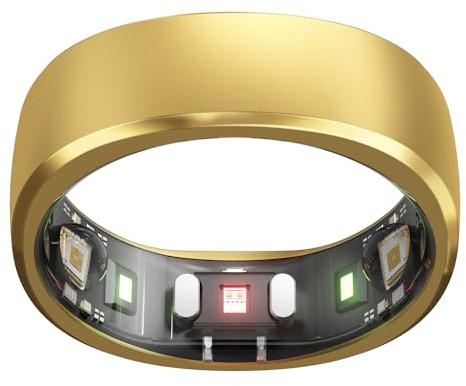 RingConn Gen 1, Smart Ring für Damen/Herren, Kein App-Abonnement, Größe zuerst mit Größenkit, Smart Ring Health Tracker, 7 Tage Akkulaufzeit, Fitness & Schlaf-Tracker für iOS & Android (Gold, Größe