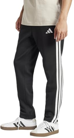 Adidas Mens Essentials 3-Stripes Fleece Sportswear Pants, Black/White, Large
