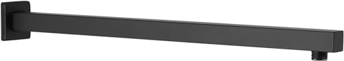 JINYOMFLY Braccio Doccia a Parete 40cm Prolunga Doccia in Acciaio inox G1/2 Universali per Soffione a Pioggia fisso, Braccio di Prolunga per Doccia, Braccio Estensibile per Soffione (Nero)