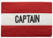 MC-Trend Fußball Kapitänsbinde: Hochwertige und elastische Spielführer-Armbinde für alle Altersklassen – Perfekte Wahl für Ihren Team-Kapitän Captain (1, Rot/Weiß)