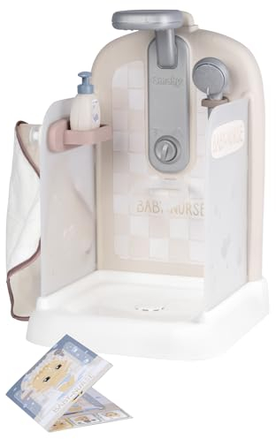 Smoby - Baby Nurse - Douche - pour Poupons et Poupées Jusqu'à 40 cms - Pommeau de Douche Fonctionnel - Cape de Bain et Accessoires - A Partir de 3 Ans - Fabrication Française