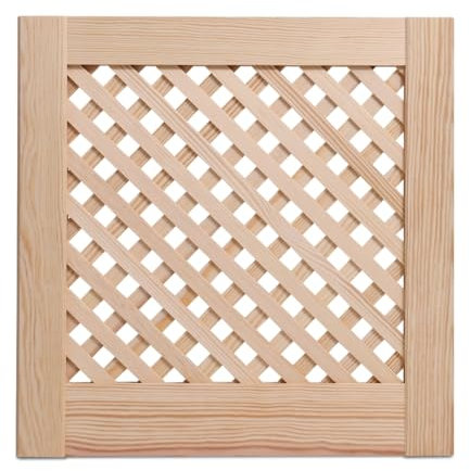 Bortaberg Solid Wooden Doors, Vented Open, Slatted Wardrobe Doors, Various Sizes, Mesh Door, DIY Cabinet Making, Privacy Screen, Crafts ([mm] 690x594)