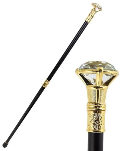 Gentleman-Stock mit Diamantkopf, 91,4 cm, stilvoller Gehstock für ältere Menschen, Zuhälterstöcke für Männer und Frauen, Kostümzubehör