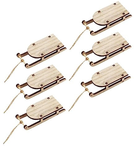Alipis 6stücke Teiliges Miniatur-holzschlitten Weihnachtsdekoration Tischdeko Robust Und Bruchsicher Für Heim Büro-Dekoration Festliche Stimmung Schlitten Ornament Geschenkidee
