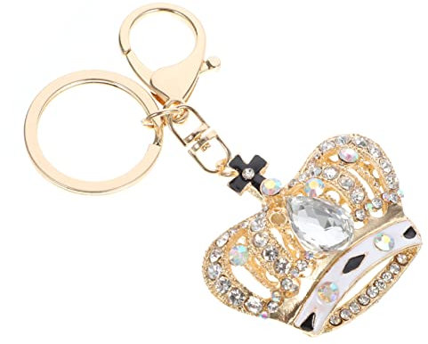 TINEASUR Strass Schlüsselanhänger Krone Legierung Funkelnder Schlüsselanhänger Taschenanhänger Leicht Tragbar Dekorativer Kronenanhänger Für Alltag Und Geschenk