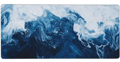 Tappetino Mouse Blu, Tappetino Mouse Gaming XXL 1500 x 800 x 3mm Grande Mousepad Mare Tappetino Scrivania, Mouse Pad con base in Gomma Antiscivolo, Accessori Gaming per Computer Portatile -112