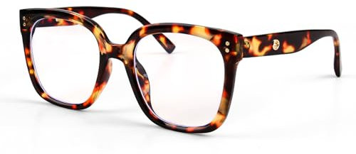 Miunpri Blue Light Glasses, Blue Light Glasses for Women, Clear Blue Light Glasses, Anti Eyestrain & UV Protection Computer Eyeglasses (Tortoiseshell)