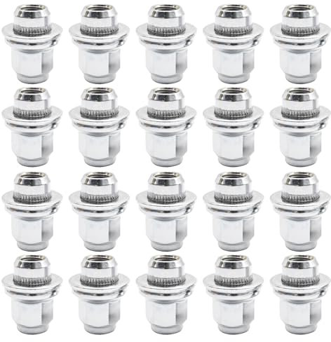 JUUDDENPARTS 20Pcs Wheel Lug Nuts, Metal Car Alloy Wheel Nuts Bolt, Silver M12x1.5 Wheel Nuts Replacement for J-aguar XF Series 2009 and Above