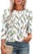 Aokosor Womens 3/4 Sleeve Tops Ladies Blouses Crew Neck Pleated Shirts Fashion Dressy Tunic Blouses Size 10-12 Colorful Leaf