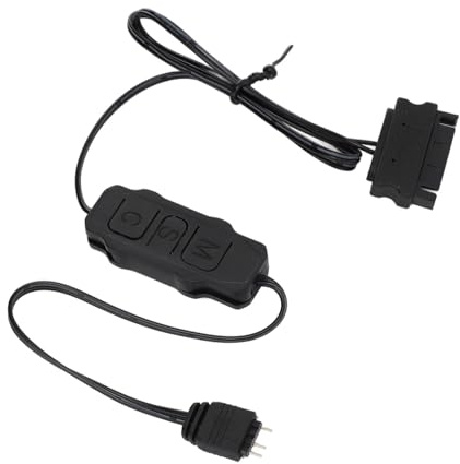 PUSOKEI ARGB Controller 5V 3Pin Aura RGB Controller, SATA Netzteil ARGB Light Stripe Fernbedienung für PC Fans Kühler DIY ARGB Geräte, Einfach zu Bedienen, Computerzubehör (BLACK)