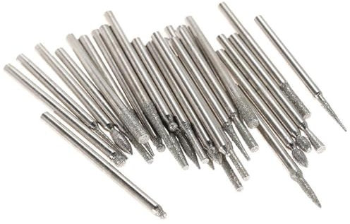 Lot de 30 fraises rotatives en carbure de tungstène de 2,35 mm, forets rotatifs de 2,35 mm, outils de sculpture pour le travail du bois, le travail du métal, le polissage et le perçage