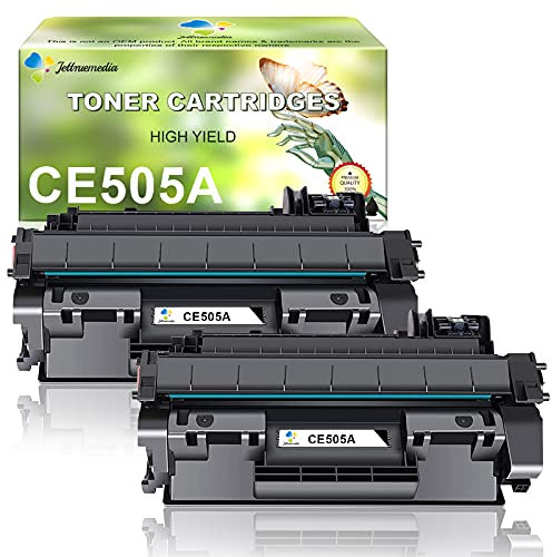 Jettruemedia 05A Toner Kompatibel Tonerkartusche als Ersatz für HP CE505A 05A Laserjet P2035 P2055 P2035N 2055DN P2030 2055 P2050 P2055D P2055DN P2055X Drucker (Schwarz, 2pack)