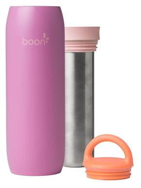 Boon Frosh Portable Breast Milk Chiller - Stainless Steel Breast Milk Cooler - Stainless Steel Portable Milk Storage Container - Purple - Keeps Breast Milk Cold for up to 17 Hours*