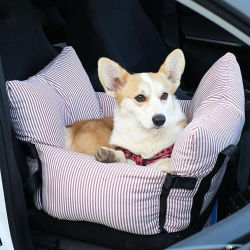 YPDOPORA Siège Auto pour Chien pour Petits Chiens, Sièges Auto pour Chiens Amovibles Et Lavables De Moins De 20 LB, Siège Rehausseur pour Chien avec Cadre en Métal,Rose